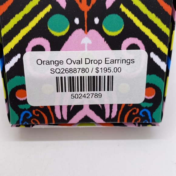 Sheridan French Orange Oval Drop Earrings New - Picture 5 of 5